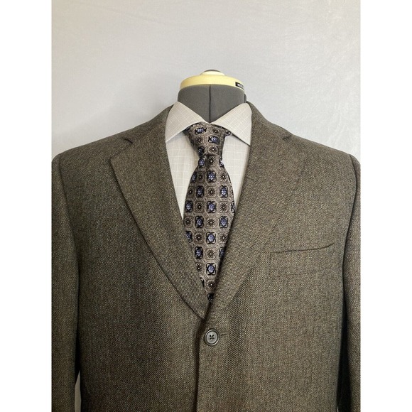 Jack Victor Mens Sport Coat Blazer Suit Jacket 41R 45" Brown 3 Button Wool Mint - Picture 1 of 14